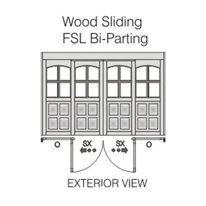 Wood Sliding FSL Bi Parting, Exterior View